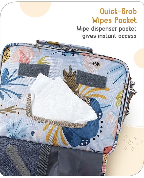 Babyhug Mini Travel Diaper Sling Bag Unicorn Theme- Blue