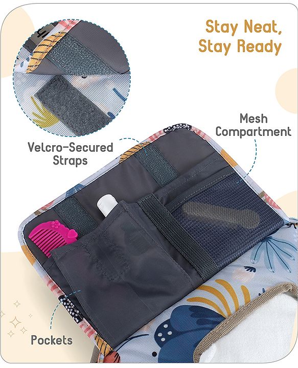 Babyhug Mini Travel Diaper Sling Bag Unicorn Theme- Blue
