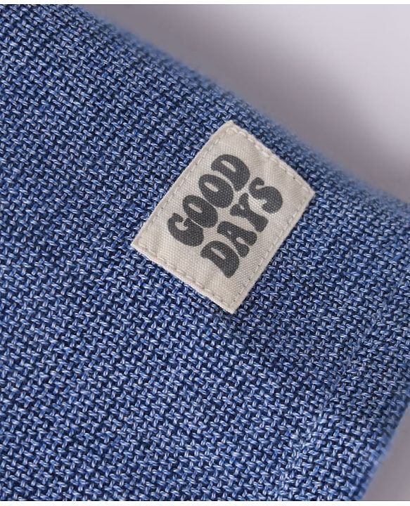 Babyhug Cotton Woven Half Sleeves Solid Colour Shirt - Blue