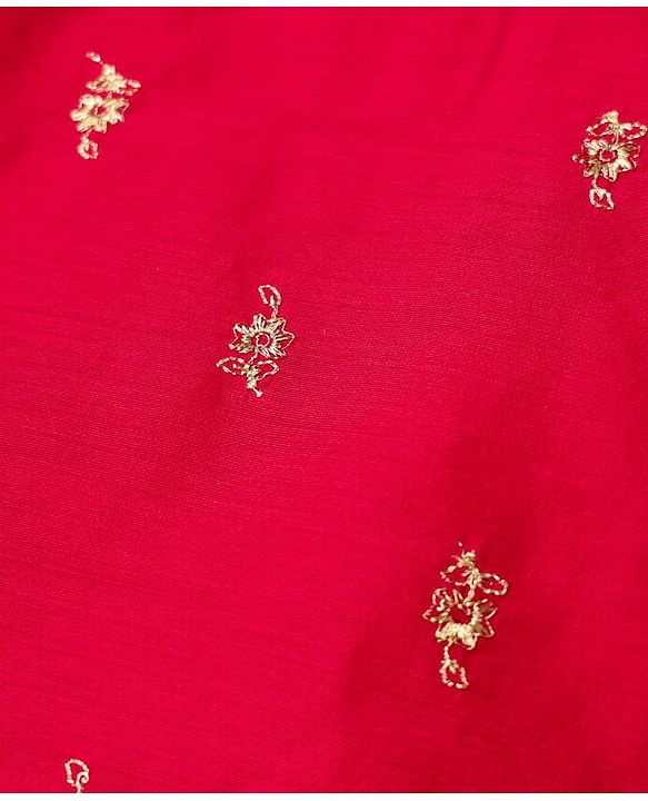 Babyhug Woven Full Sleeves Kurta Dhoti Set With Floral Embroidery - Red
