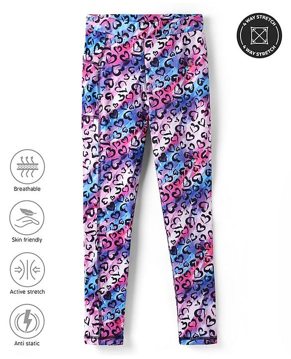 Pine Active Knit Full Length Super Stretch Printed Leggings - Multicolor