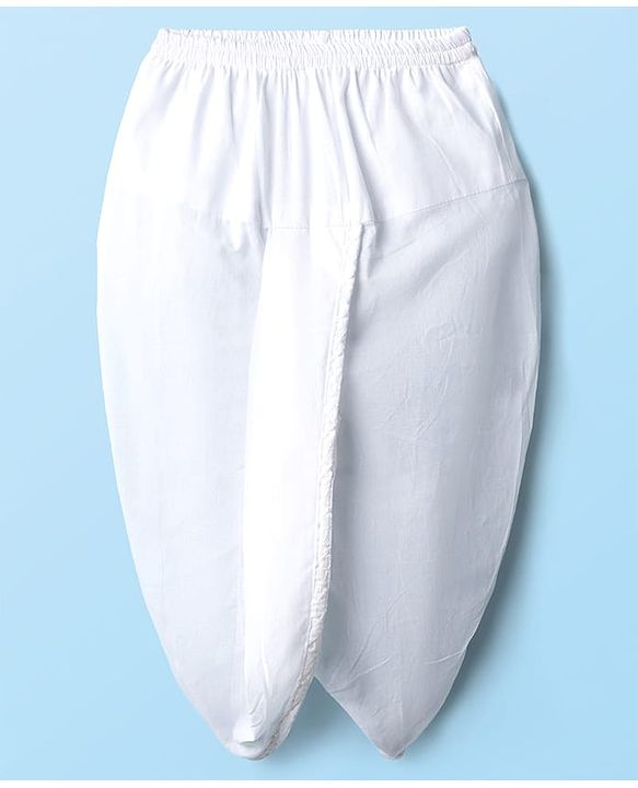 Babyhug Cotton Woven Full Sleeves Solid Colour Kurta Dhoti Set With Textured Design - White