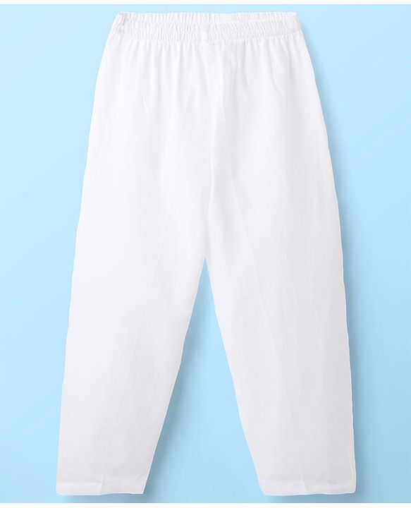 Babyhug Cotton Woven Full Sleeves Kurta Pajama Set with Embroidery - White
