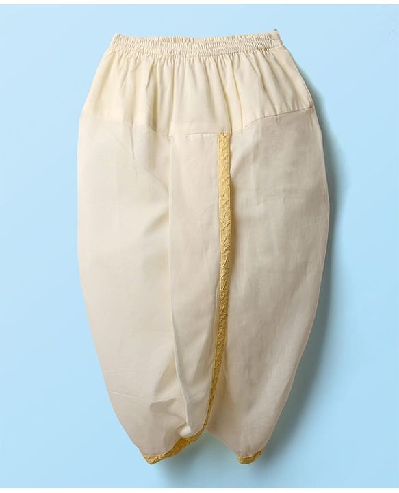 Babyhug Cambric Full Sleeves Solid Kurta Dhoti Set with Embroidered Jacket - Offwhite