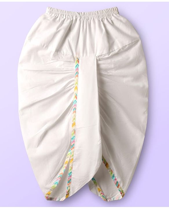 Babyhug Cotton Woven Full Sleeves Kurta Dhoti Set With Cambric Print - Multicolour