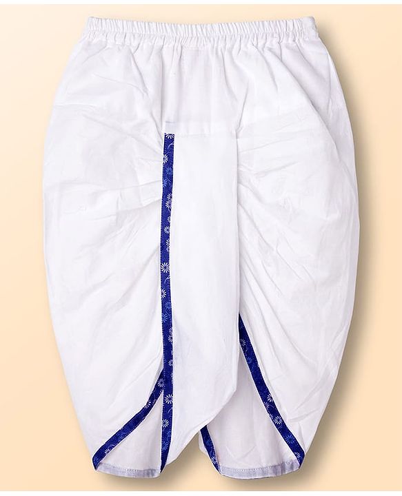 Babyhug Cambric Woven Full Sleeves Kurta Dhoti Set with Jacket & Floral Print - White
