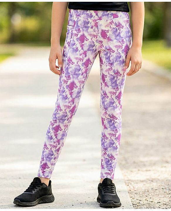 Pine Active Full Length Super Stretch Printed Leggings - Pink