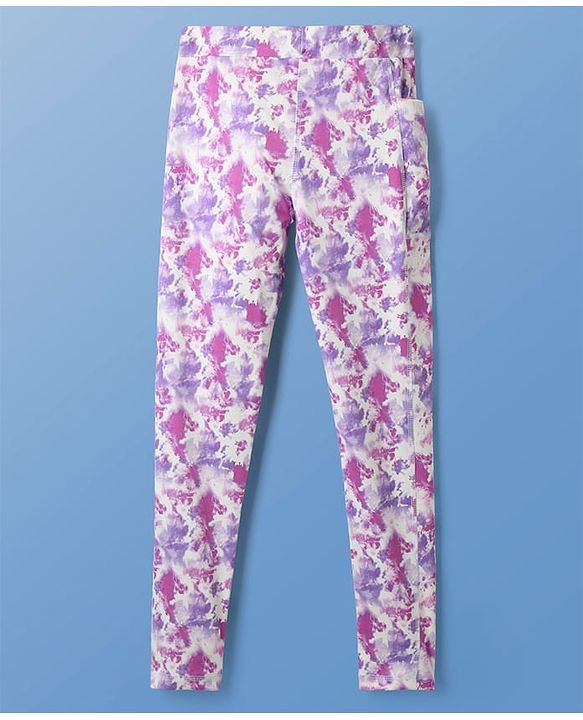 Pine Active Full Length Super Stretch Printed Leggings - Pink