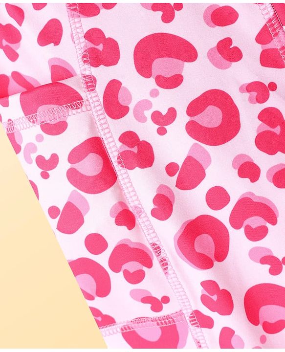 Pine Active Knit Full Length Super Stretch Printed Leggings - Pink