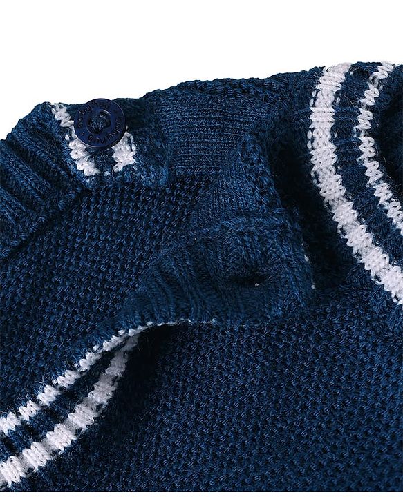 Babyhug Knit Sleeveless Solid Color Sweater Vest - Navy Blue
