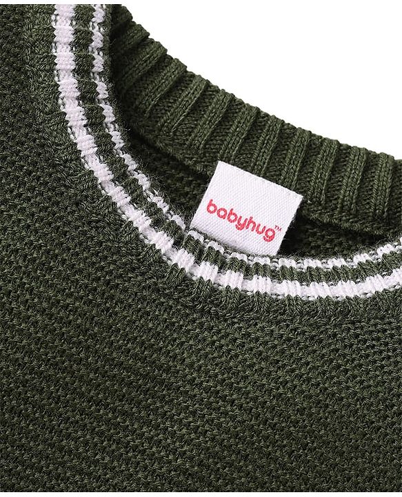 Babyhug Knit Sleeveless Solid Color Sweater Vest - Navy Blue