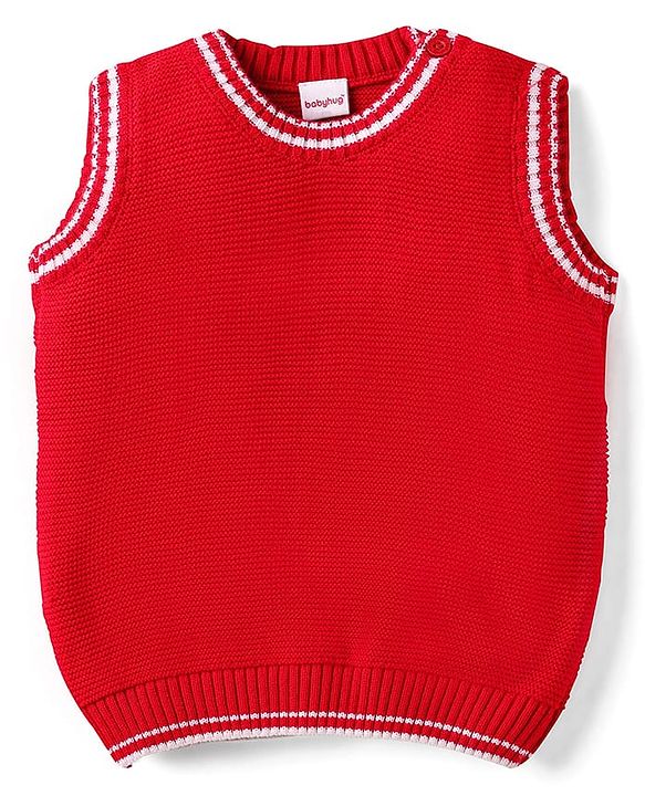 Babyhug Knit Sleeveless Solid Color Sweater Vest - Navy Blue