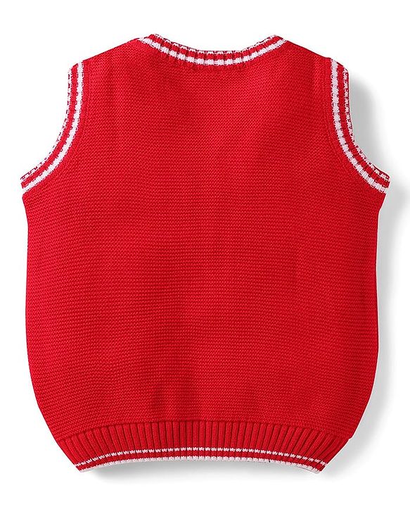 Babyhug Knit Sleeveless Solid Color Sweater Vest - Navy Blue