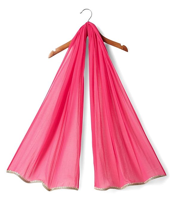 Babyhug Woven Half Sleeves Bandhani Printed Lehenga Choli Set With Embroidery Detailing & Dupatta - Fuchsia