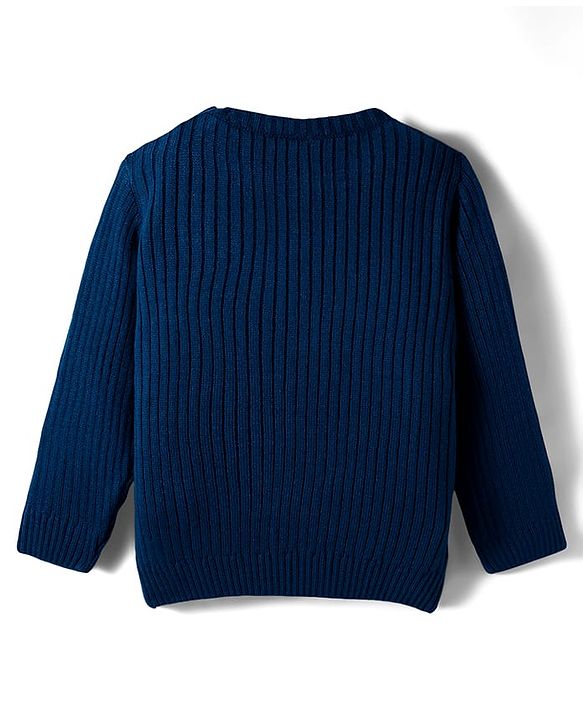 Babyhug Knit Full Sleeves Solid Color Pullover Sweater - Olive Green