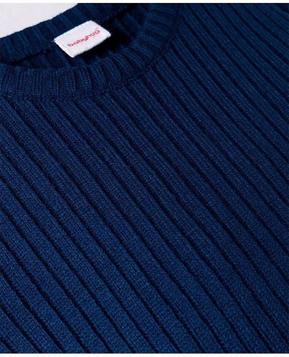 Babyhug Knit Full Sleeves Solid Color Pullover Sweater - Olive Green