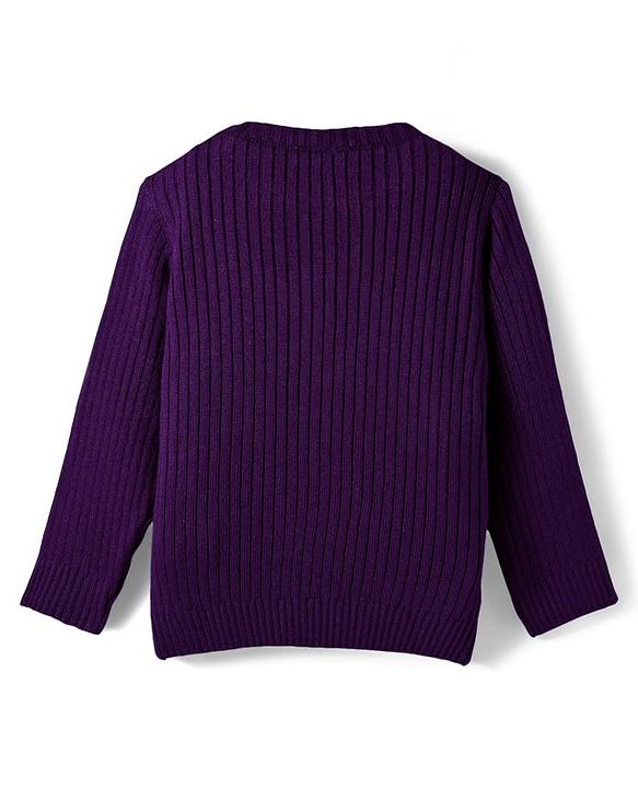 Babyhug Knit Full Sleeves Solid Color Pullover Sweater - Olive Green