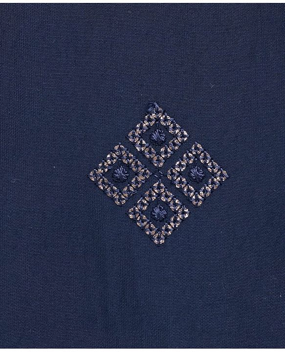 Babyhug Full Sleeves Kurta Pajama Set with Embroidered Jacket - Navy Blue