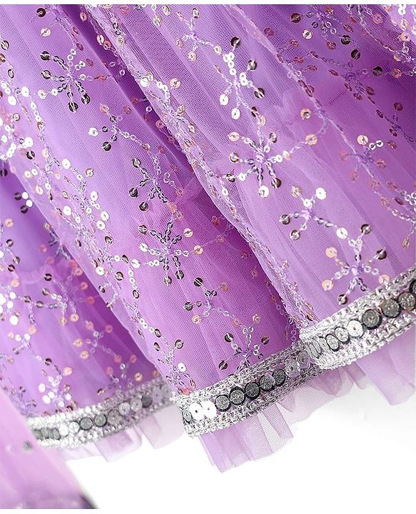 Babyhug Woven Lehenga Choli Set With Sequin Detailing & Dupatta - Lavender