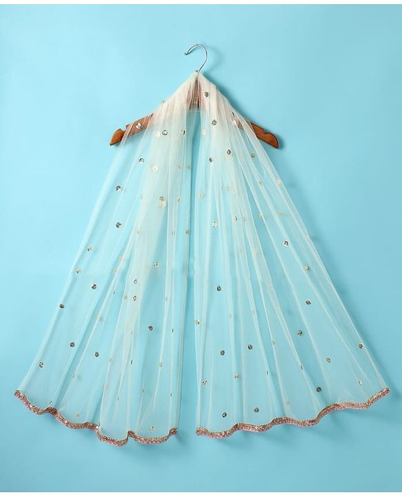 Babyhug Woven Sleeveless Georgett Embroidered Choli With Lehenga and Dupatta Set with Floral Print & Sequin - White