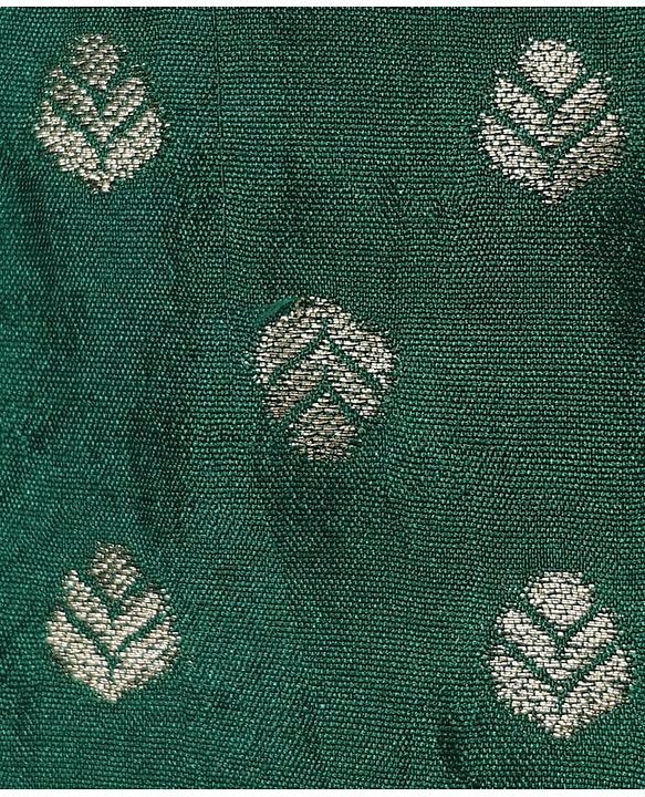 Babyhug Woven Full Sleeves Mandarin Collared Kurta & Dhoti Set With Foil Print - Green