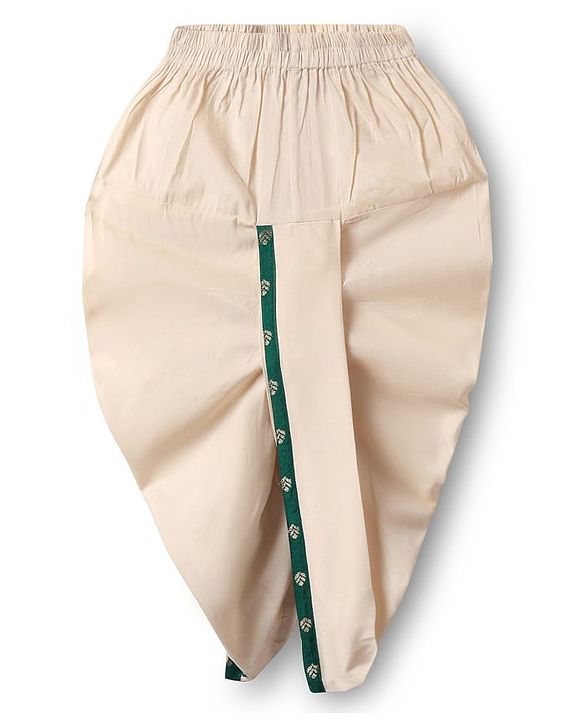 Babyhug Woven Full Sleeves Mandarin Collared Kurta & Dhoti Set With Foil Print - Green