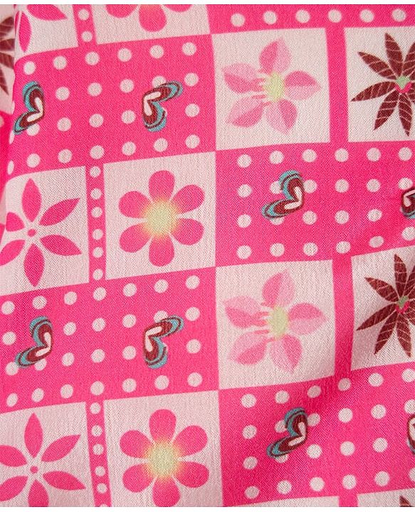 Babyhug Woven Full Sleeves Indo Western Set With Jacket & Floral Print - Pink & White
