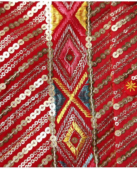 Babyhug Cotton Woven Full Sleeves Kurta & Pajama Set with Sequined & Embroidered Jacket - Red