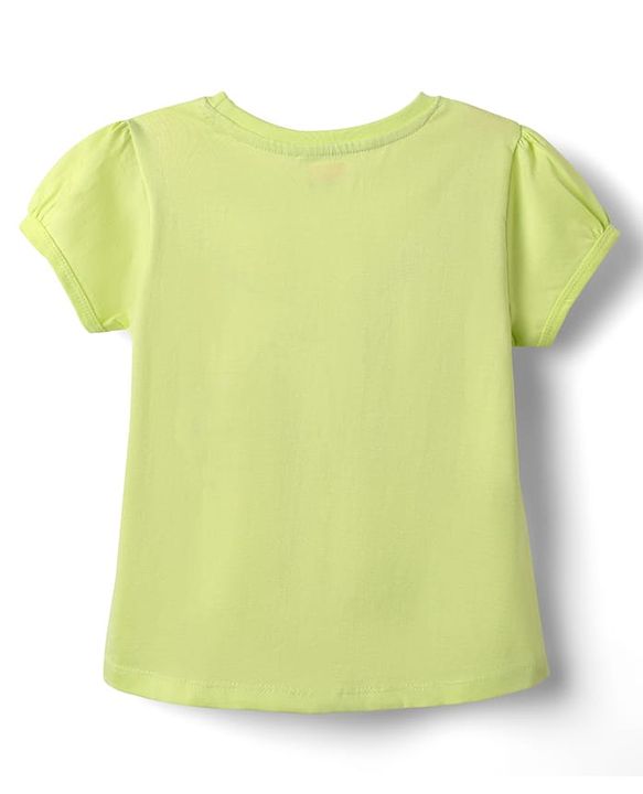 Babyhug Cotton Knit Half Sleeves Shorts Night Suit With Floral Print - Light Green & Pink