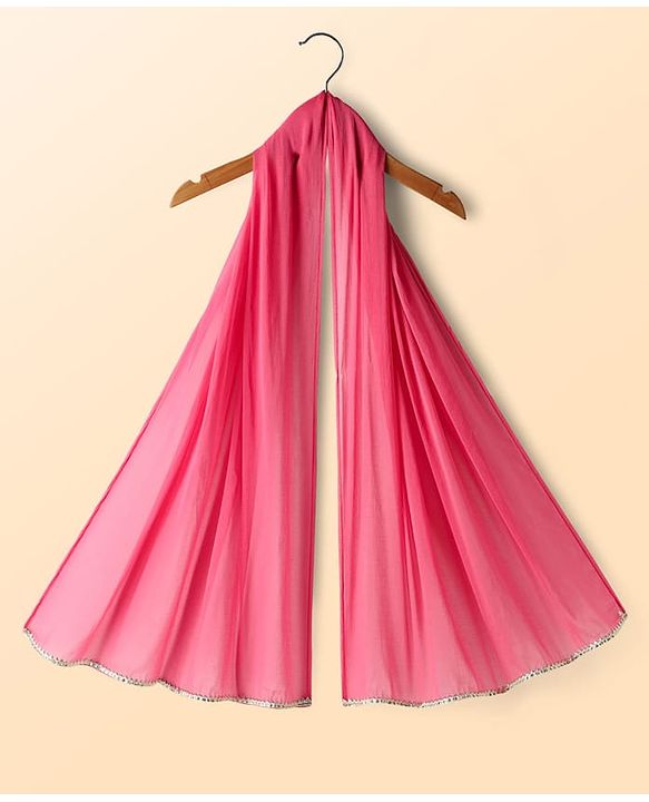 Babyhug 100% Cotton Half Sleeves Floral Cambric Printed Flared Lehenga & Choli Set With Dupatta - Pink & White