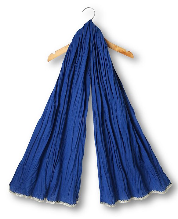 Babyhug Cotton Woven Three Fourth Sleeves Kurti Gharara & Dupatta Set With Cambric Print - Navy Blue