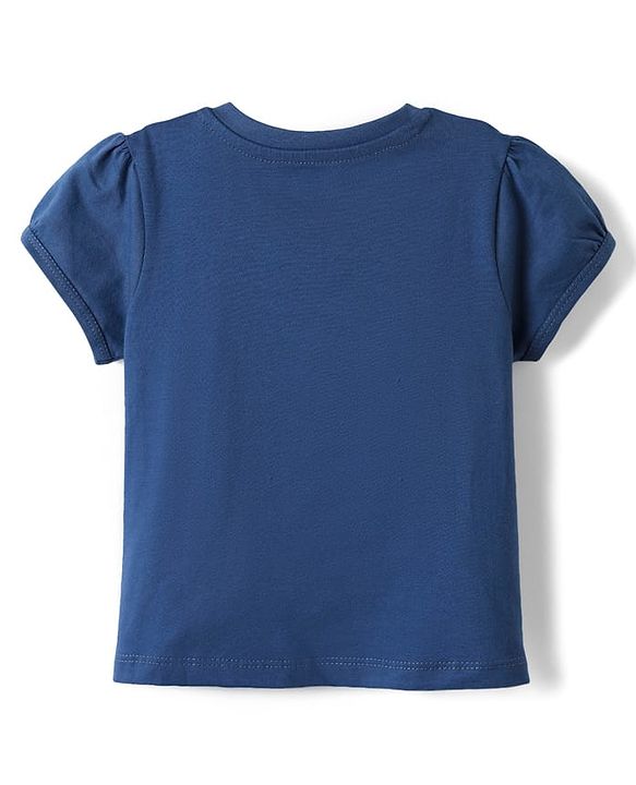 Babyhug Cotton Knit  Half Sleeves Shorts Night Suit with Butterfly Print - Blue
