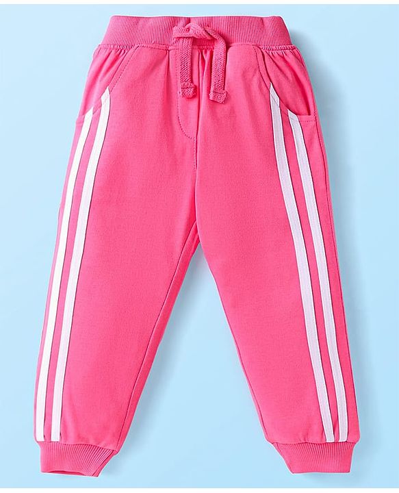 Babyhug Terry Knit Premium Light Gauge Terry Full Sleeves Top & Lounge Pant Set With Polka Dot Print & Lace Detailing - White & Pink