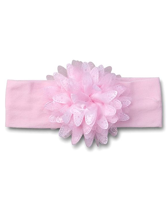 Babyhug Free Size Headbands with Flower Applique Pack of 3 - Light Pink White and Grey