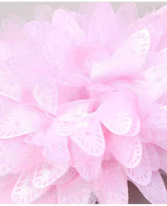 Babyhug Free Size Headbands with Flower Applique Pack of 3 - Light Pink White and Grey
