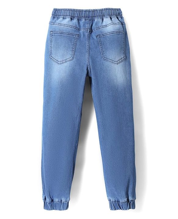 Pine Kids Denim Woven Full Length Washed Jeans - Blue