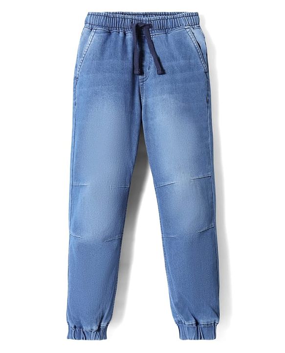 Pine Kids Denim Woven Full Length Washed Jeans - Blue