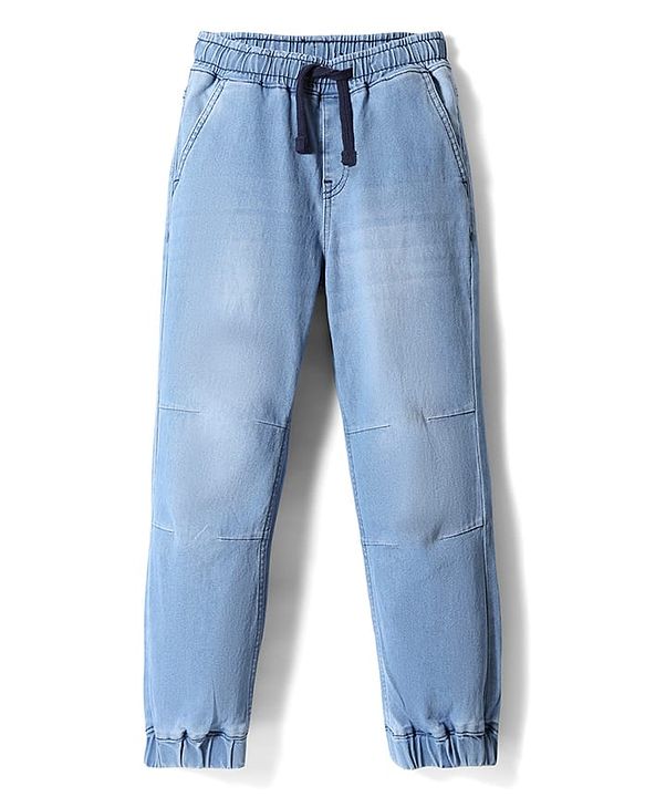 Pine Kids Denim Woven Full Length Washed Jeans - Blue