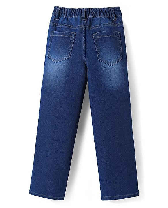 Pine Kids Woven Full Length Washed Denim Jeans - Blue