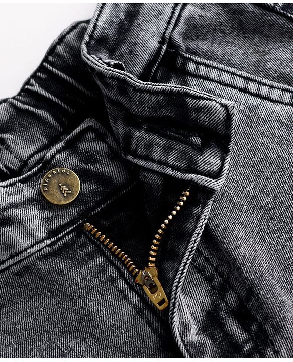 Pine Kids Woven Full Length Washed Jeans - Grey