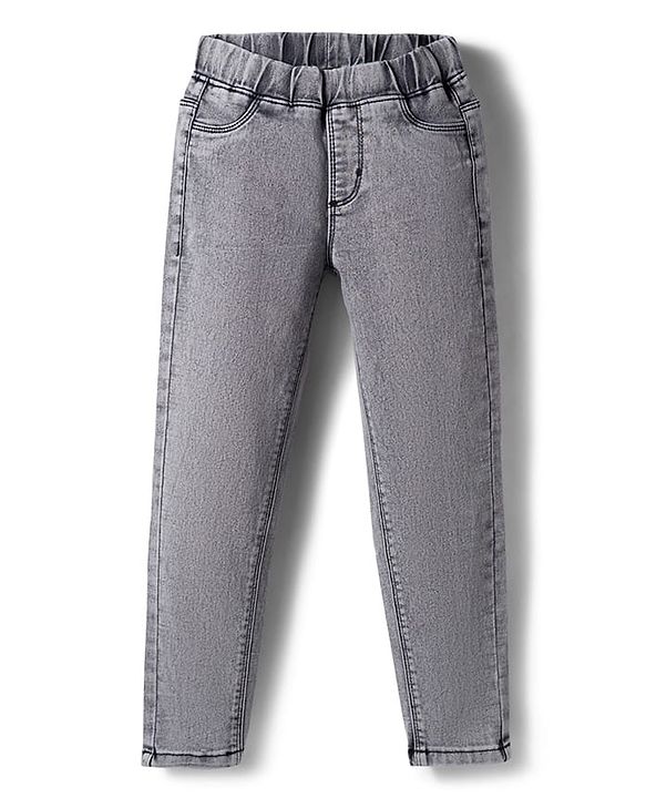 Pine Kids Denim Woven Ankle Length Washed Jeggings - Black