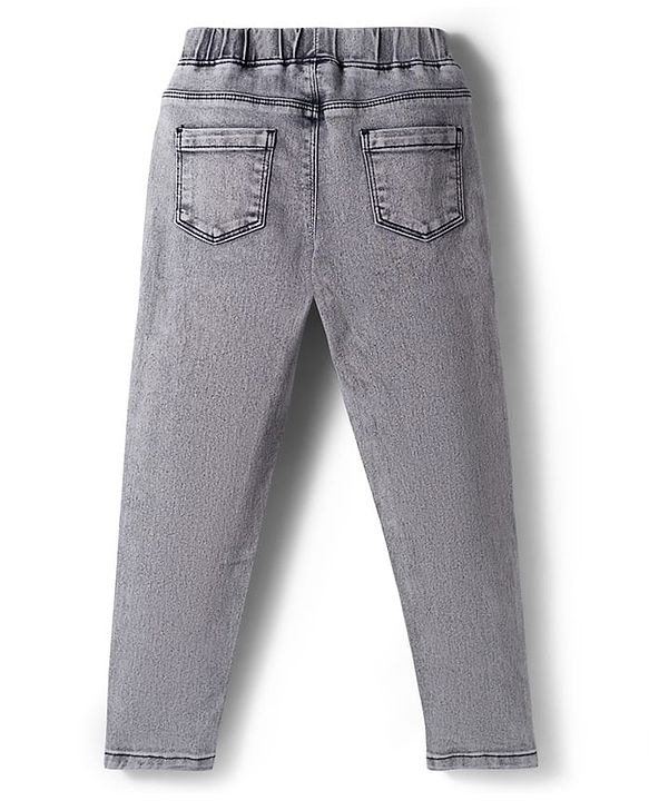 Pine Kids Denim Woven Ankle Length Washed Jeggings - Black