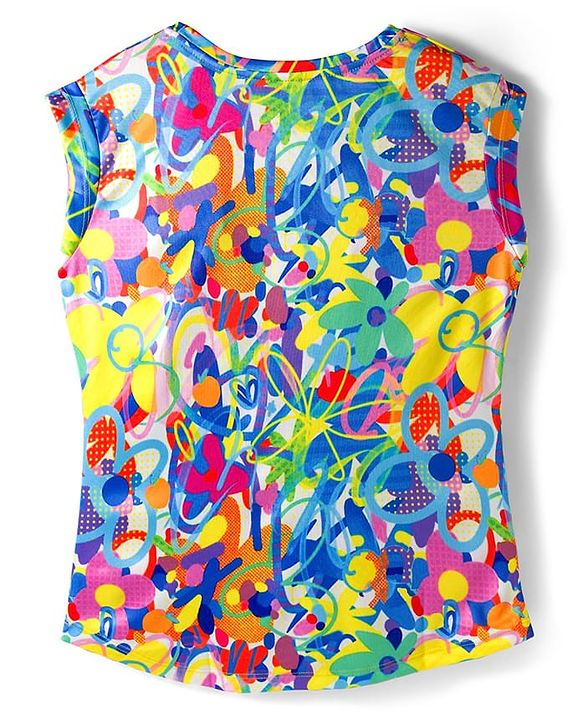 Pine Active Knit Half Sleeves High Stretch T-Shirt With Splash Print - Multicolour