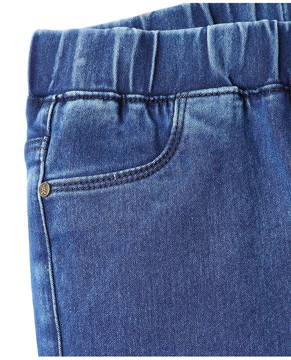 Pine Kids Woven Ankle Length Washed Denim Jeggings - Blue