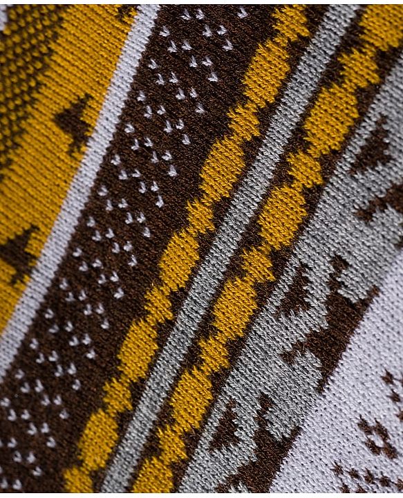 Babyhug Knit Full Sleeves Pullover Sweater & Pant Set with Fair Isle Design - Mustard & Brown