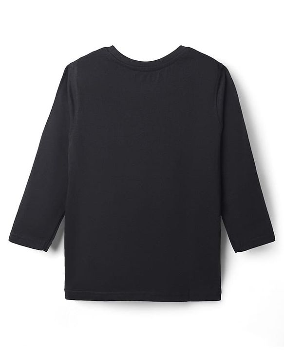 Pine Kids Cotton Knit Full Sleeves Solid T-Shirt with Brand Logo - White