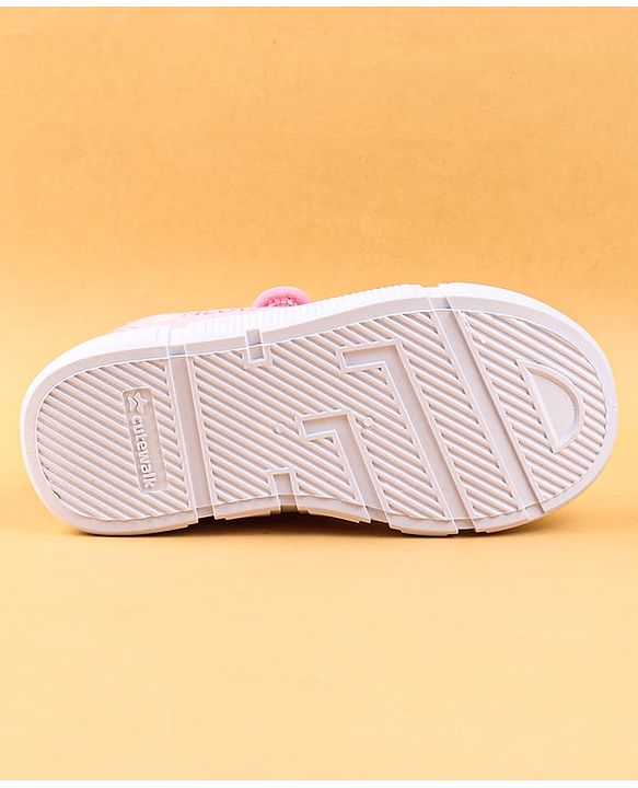 Cute Walk by Babyhug Casual Shoes with Velcro Closure & Kitty Print - Pink