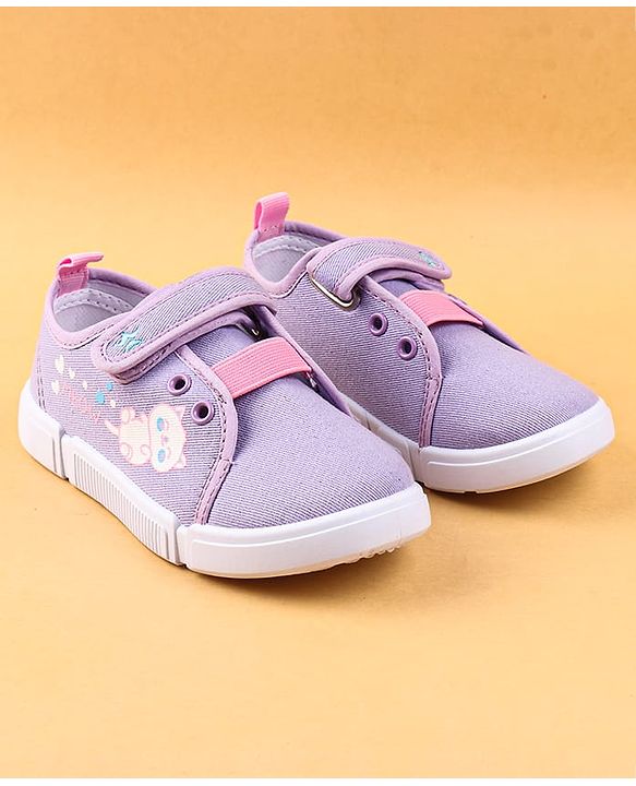 Cute Walk by Babyhug Casual Shoes with Velcro Closure & Kitty Print - Pink