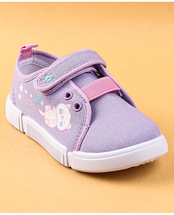 Cute Walk by Babyhug Casual Shoes with Velcro Closure & Kitty Print - Pink