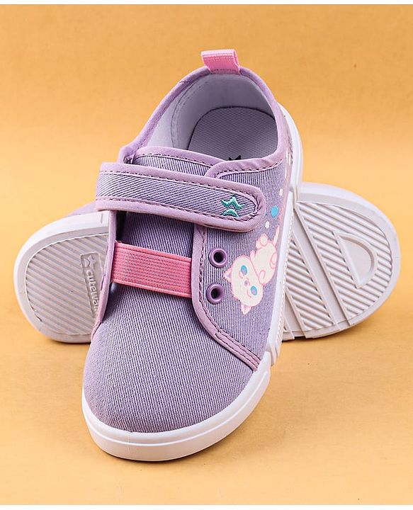 Cute Walk by Babyhug Casual Shoes with Velcro Closure & Kitty Print - Pink